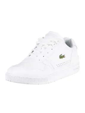 Lacoste T-Clip 0722 1 SMA Leather Trainers - White/White