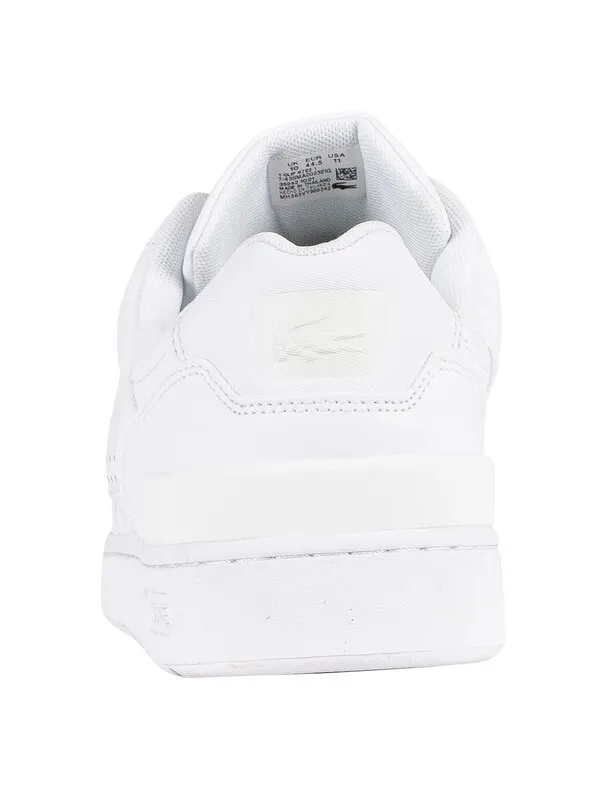 Lacoste T-Clip 0722 1 SMA Leather Trainers - White/White