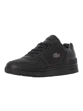 Lacoste T-Clip 223 3 SMA Leather Trainers - Black/Black