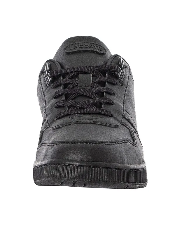 Lacoste T-Clip 223 3 SMA Leather Trainers - Black/Black