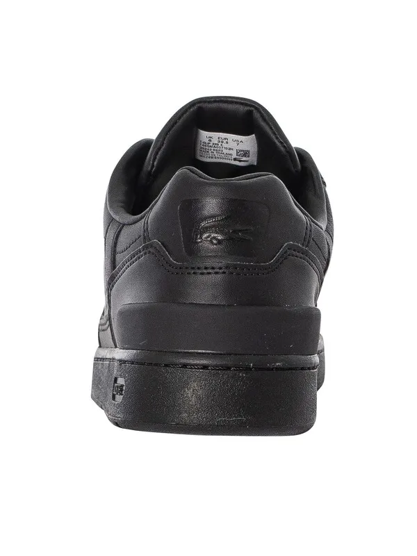 Lacoste T-Clip 223 3 SMA Leather Trainers - Black/Black