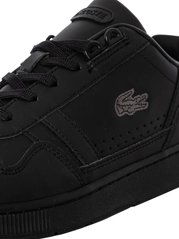 Lacoste T-Clip 223 3 SMA Leather Trainers - Black/Black