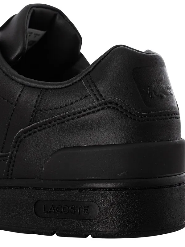 Lacoste T-Clip 223 3 SMA Leather Trainers - Black/Black