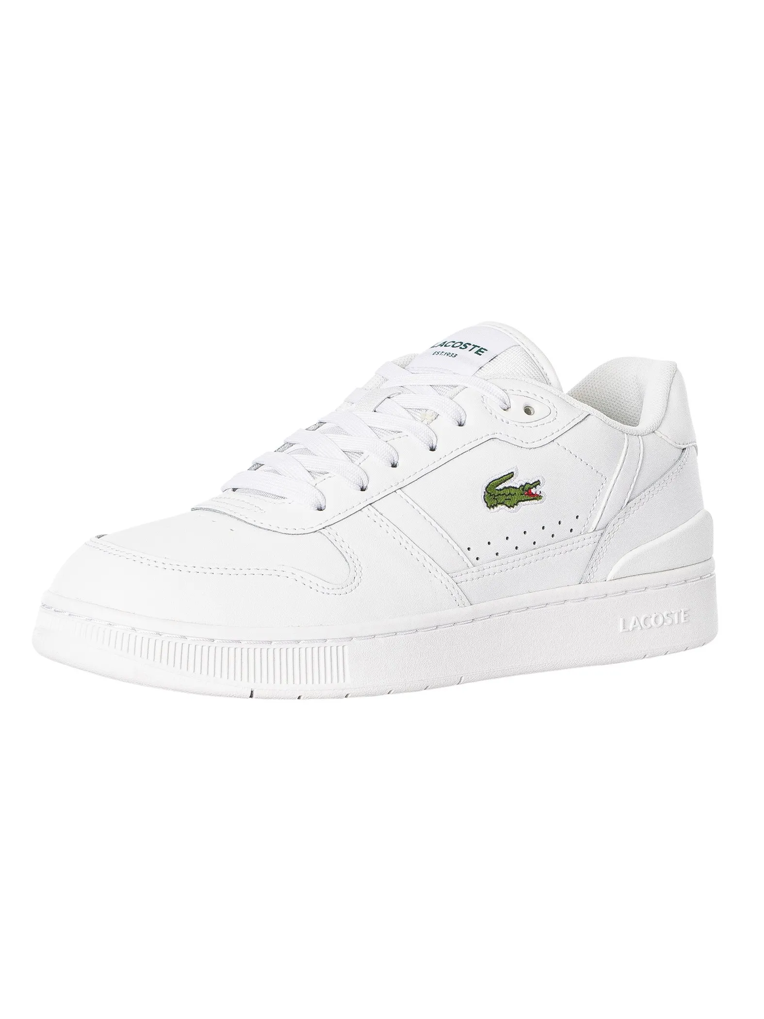 Lacoste T-Clip Set 224 2 SMA Leather Trainers - White/White