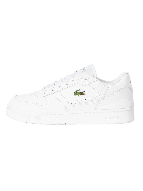 Lacoste T-Clip Set 224 2 SMA Leather Trainers - White/White