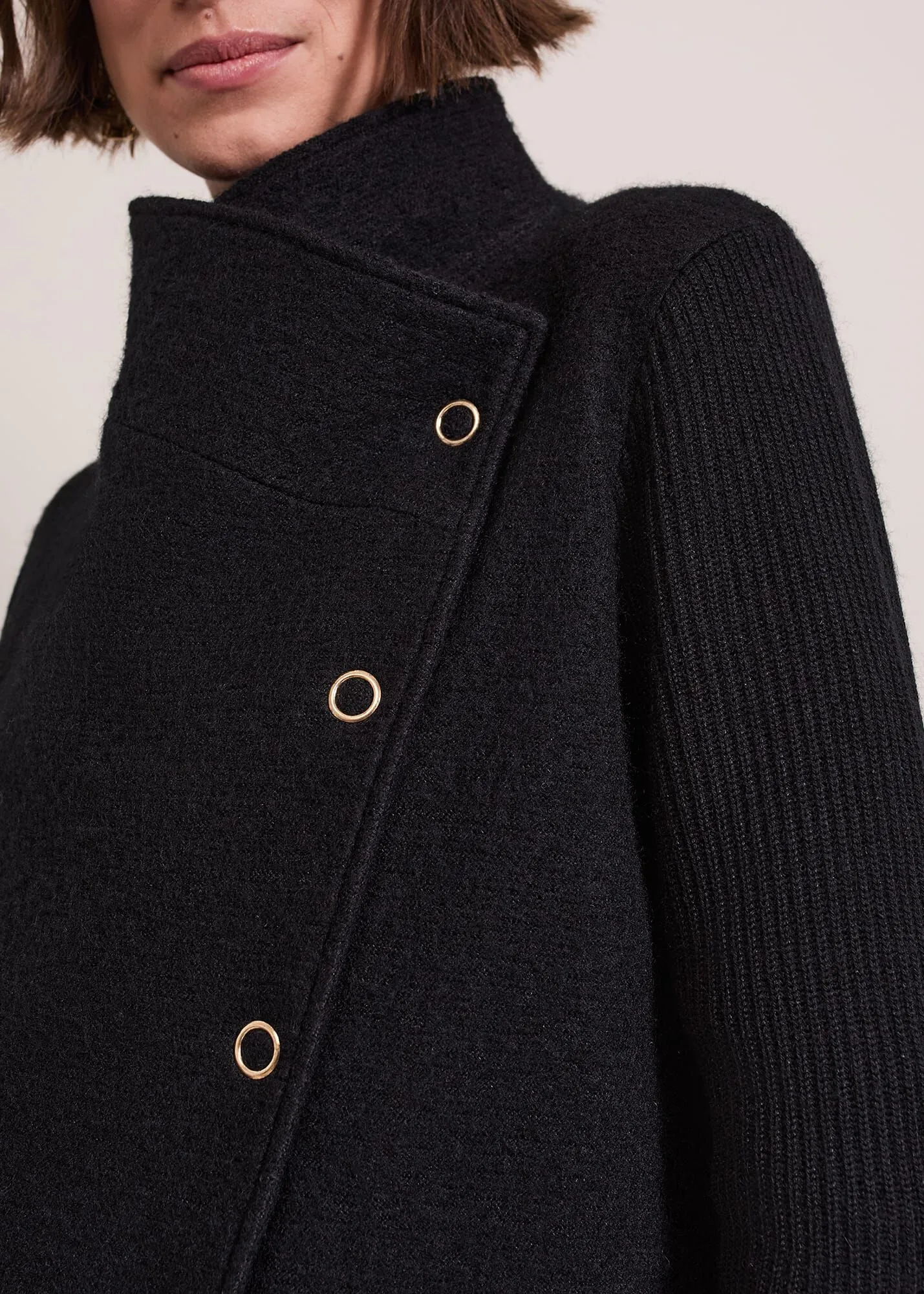 Lea Popper Knit Coat