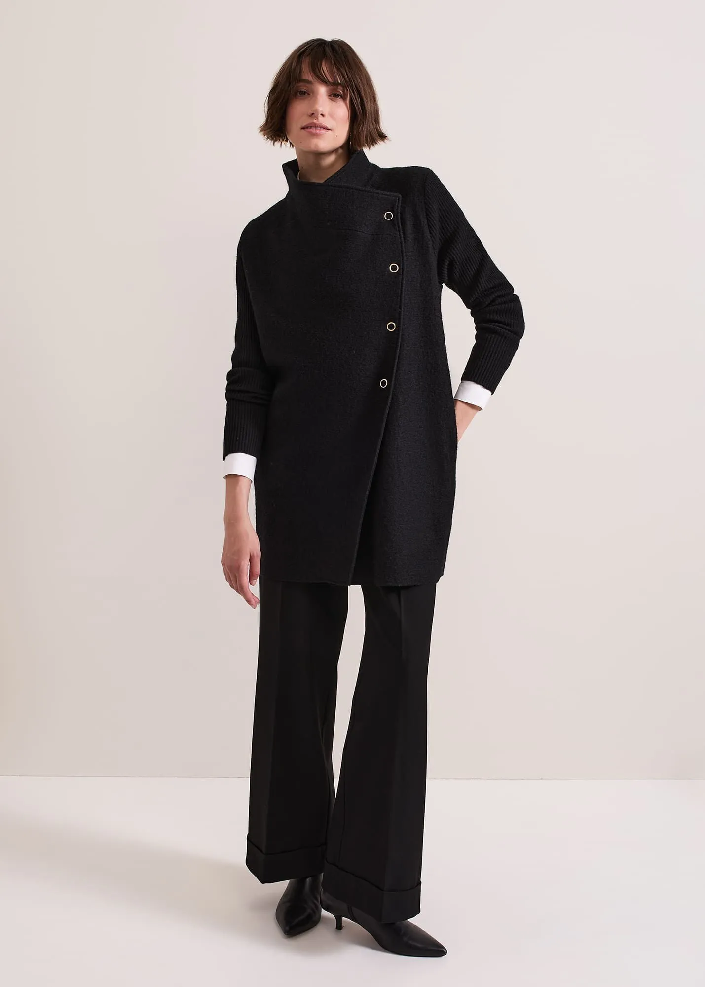 Lea Popper Knit Coat