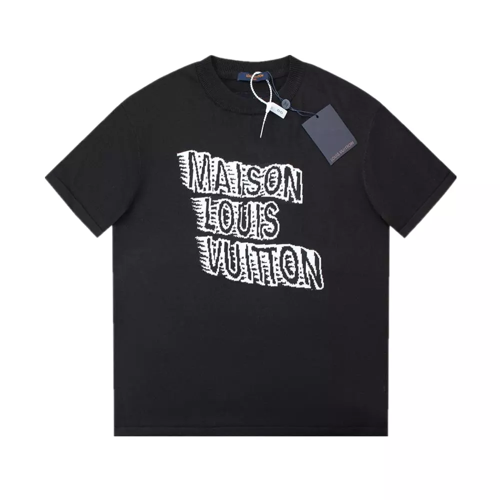 Louis Vuitton 24SS 3D design brand logo short-sleeved T-shirt Black 1.16