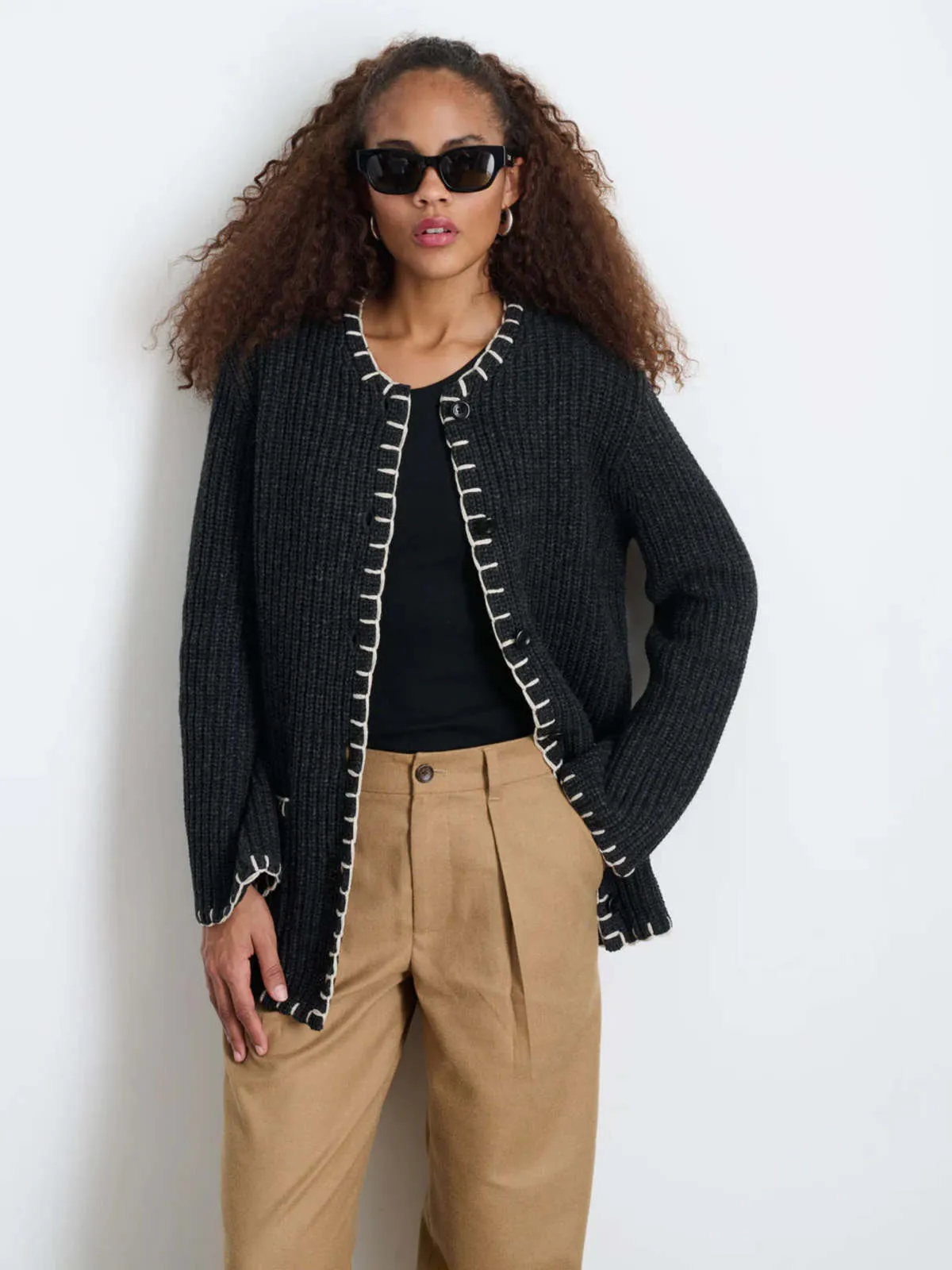 Marylebone Sweater Jacket - Charcoal