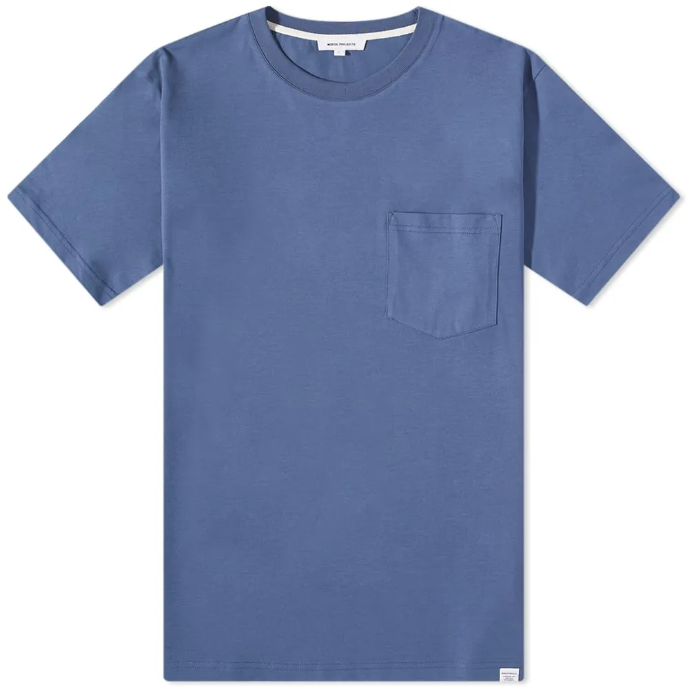 Norse Projects Johannes Standard Pocket T-ShirtCalcite Blue