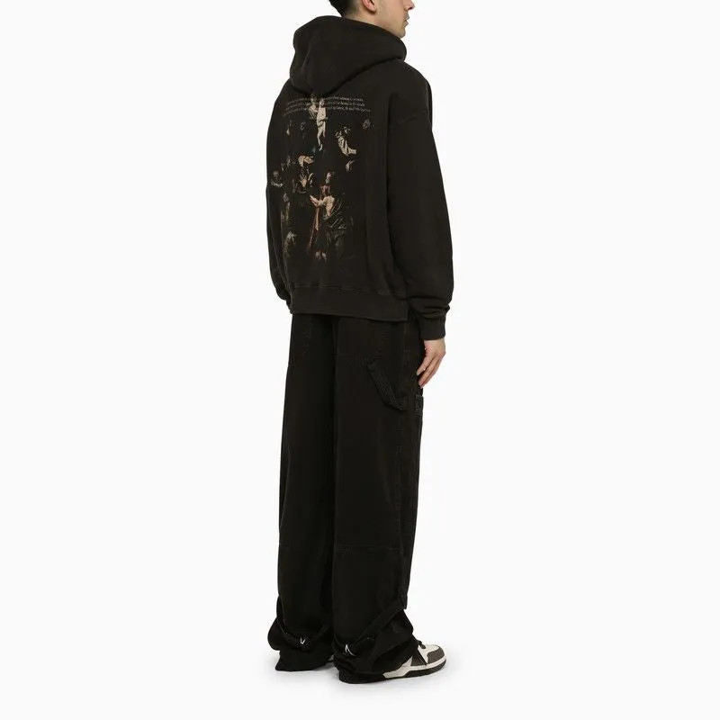 OFF-WHITE Men's Black Caravaggio Print Hoodie for SS24