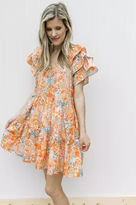 Orange Flowers Dress