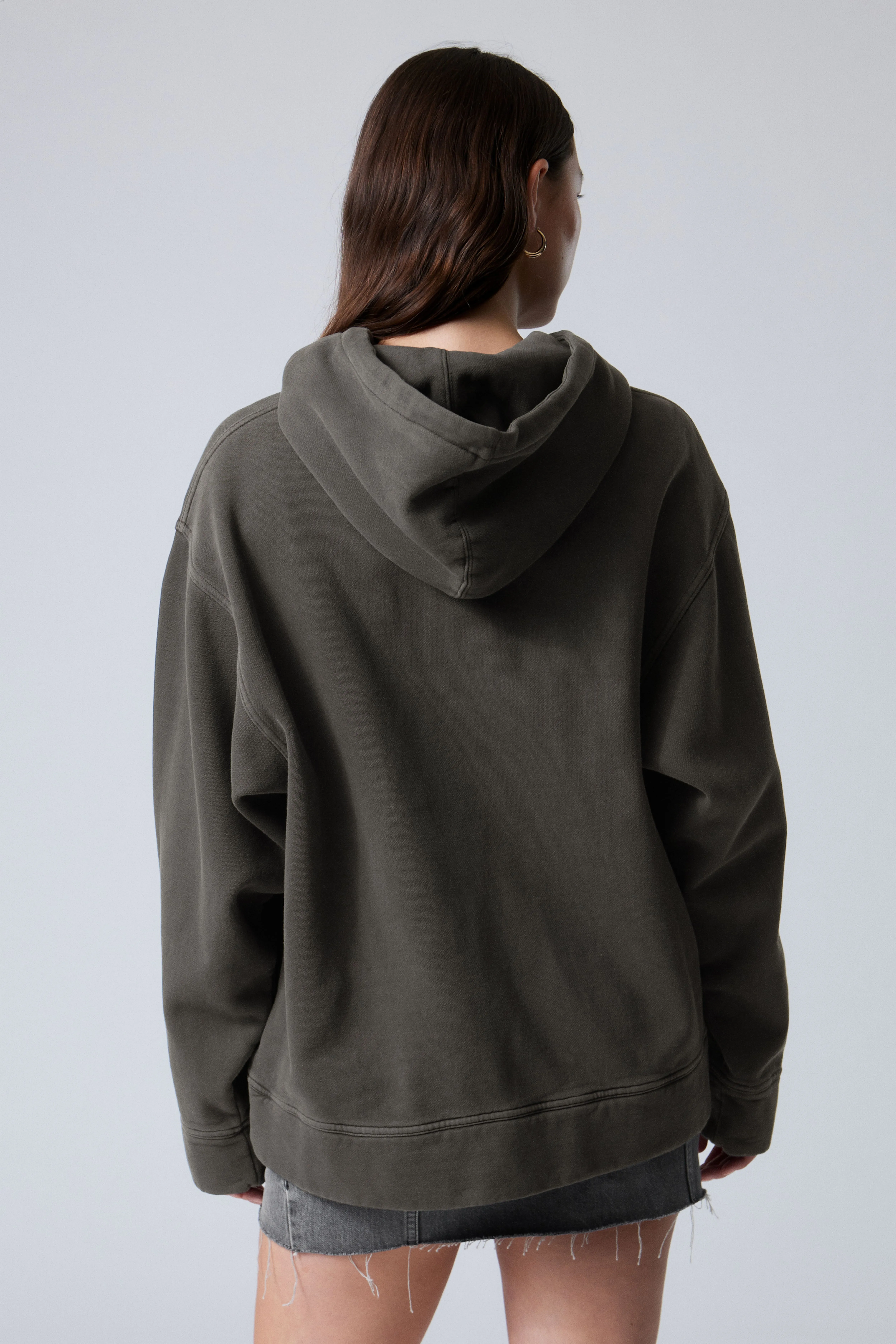 Oversized Heavyweight Hoodie - Long - Washed Black - Ladies | H&M GB