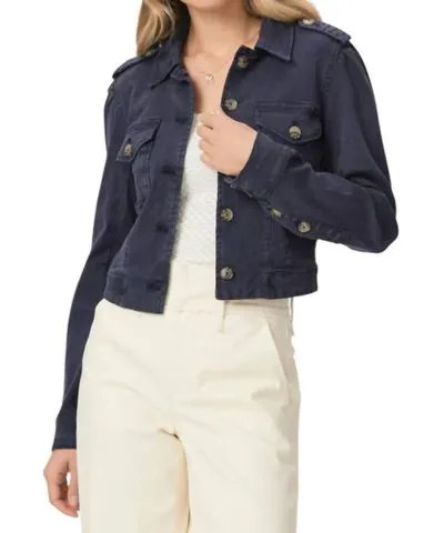 PAIGE Cropped Pacey Jacket In Navy