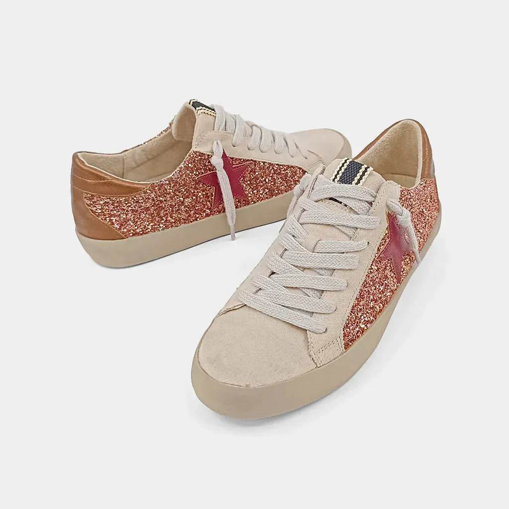 Paula Sneaker in Rose Gold Glitter