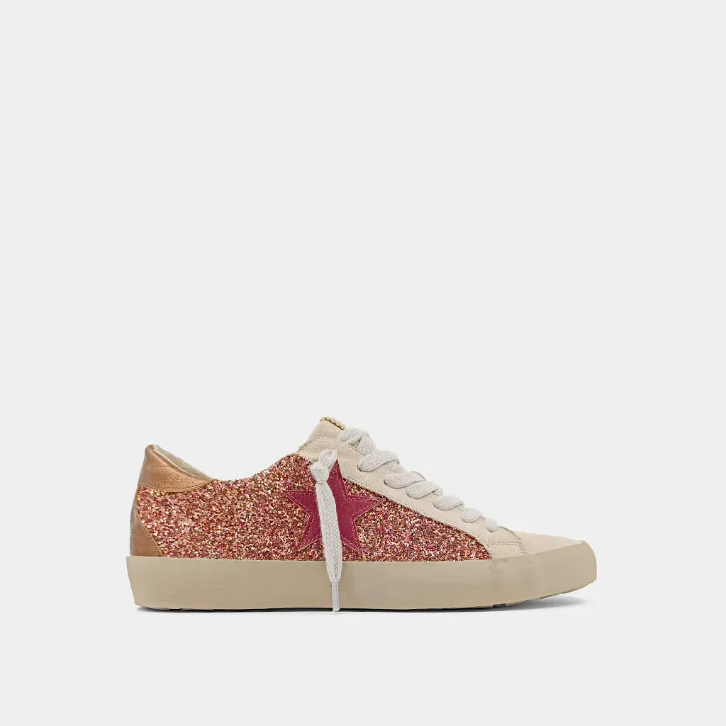 Paula Sneaker in Rose Gold Glitter