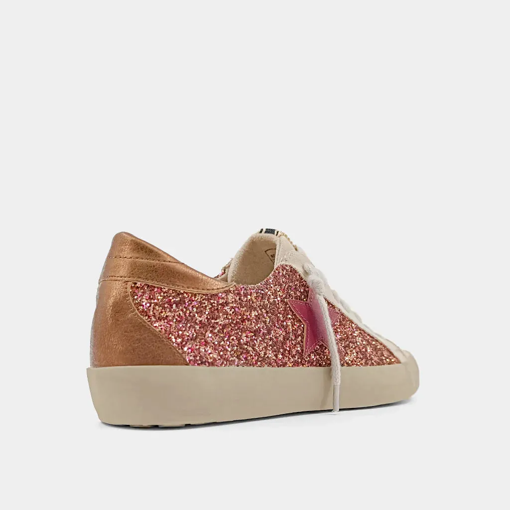 Paula Sneaker in Rose Gold Glitter