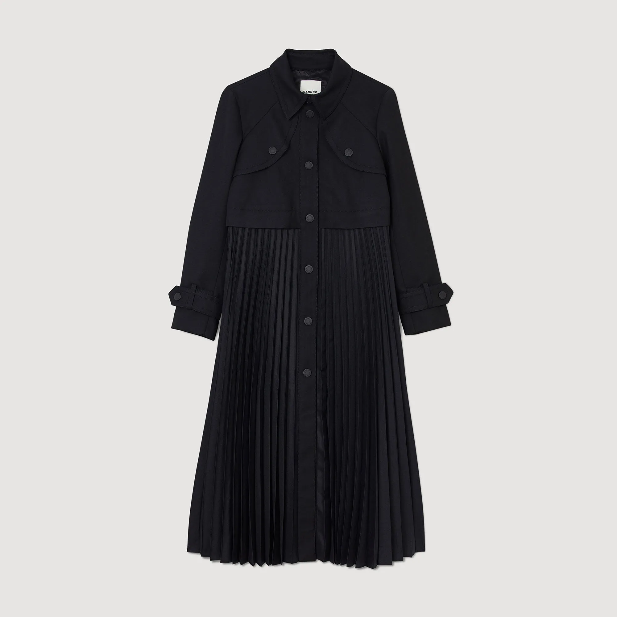 Pleated trench coat