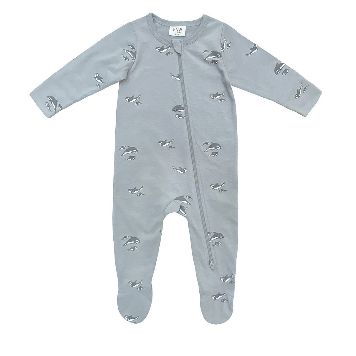 PNW Baby Footed Zip Romper- Orca