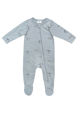 PNW Baby Footed Zip Romper- Orca