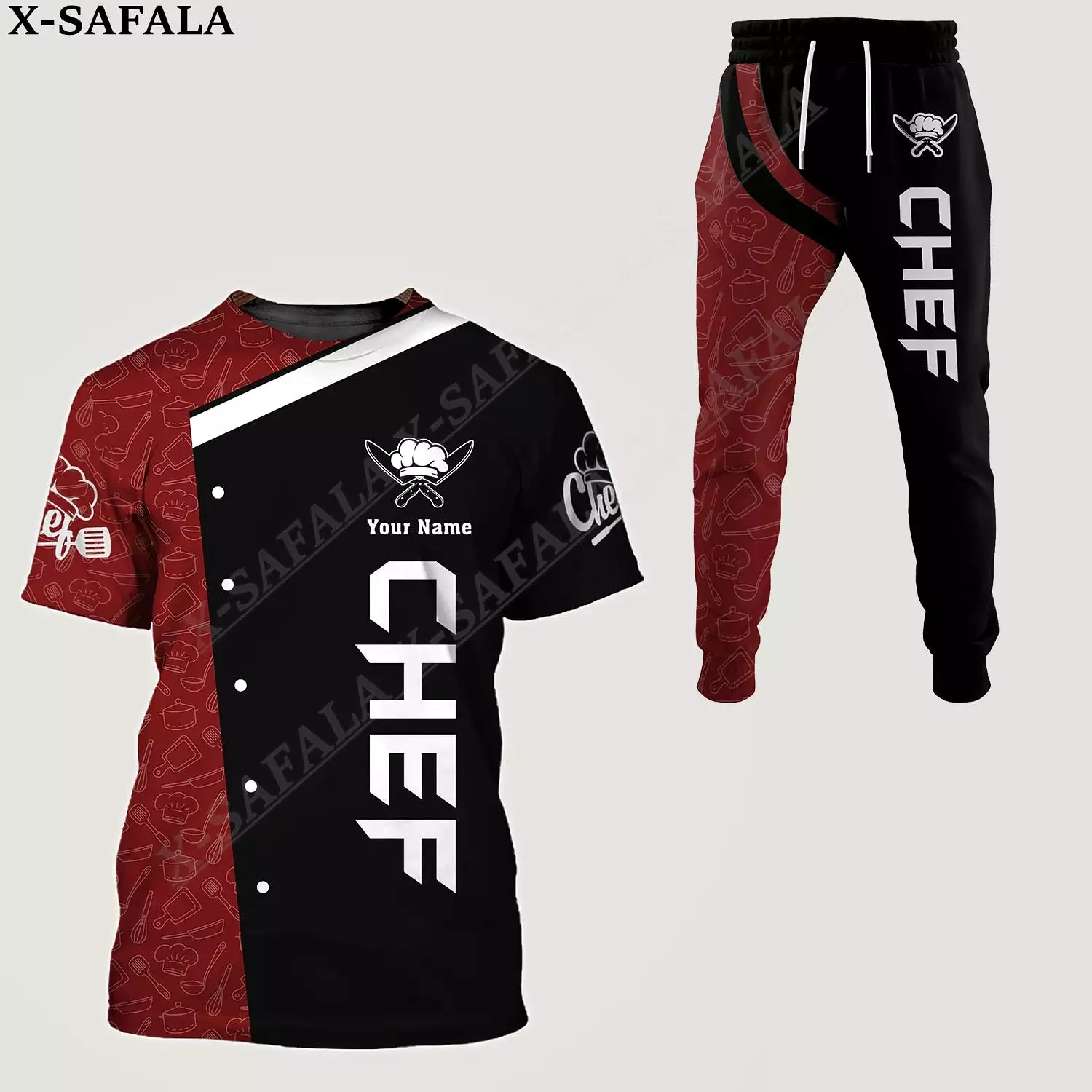 PROUD CHEFS T-SHIRT AND Sweatpant 3d DESIGN CUSTOMS NAME