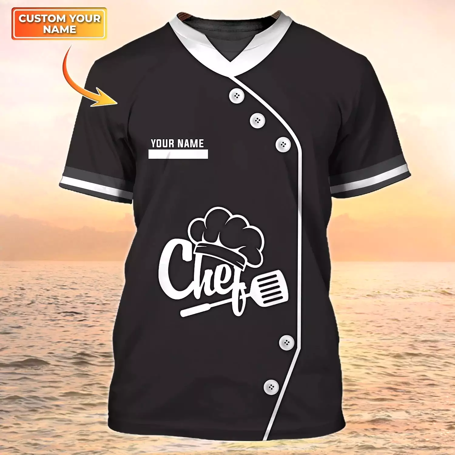 PROUD CHEFS T-SHIRT DESIGN - 3D CUSTOMS NAME