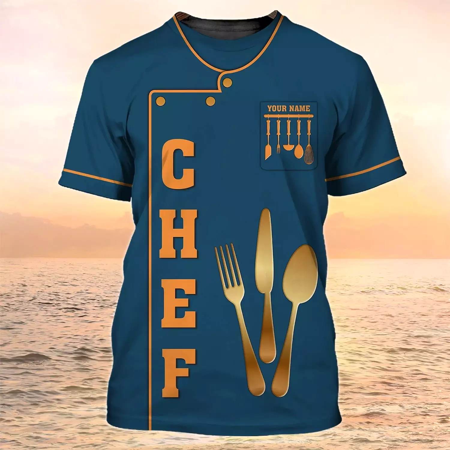 PROUD CHEFS T-SHIRT DESIGN - 3D CUSTOMS NAME