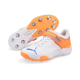 Puma 22.1 Bowling Spike Cricket Shoes (White/Orange)