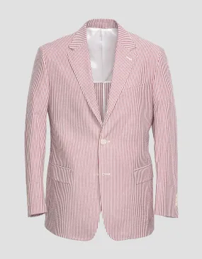 RED/WHITE COTTON SEERSUCKER SPORT COAT -  MTO