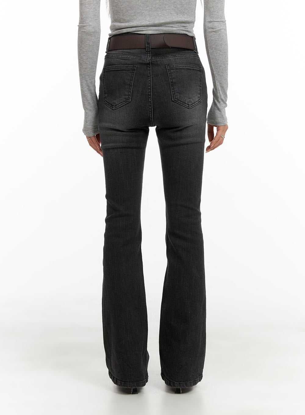 Slim Washed Denim Bootcut Jeans CA403