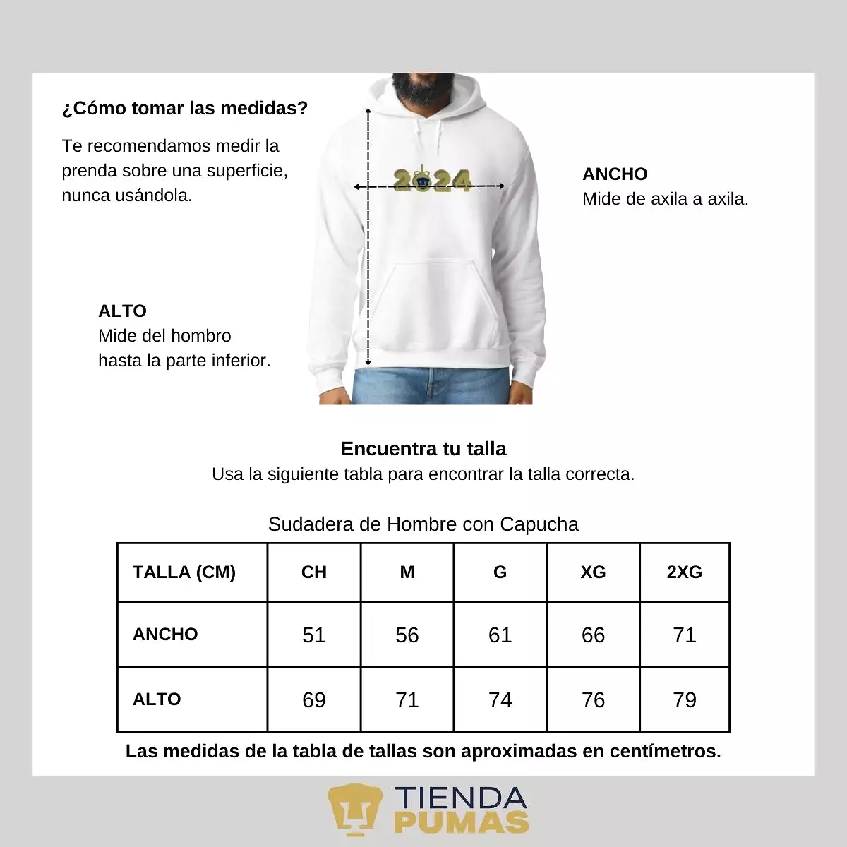 Sudadera Hombre Hoodie Pumas UNAM Ao Nuevo