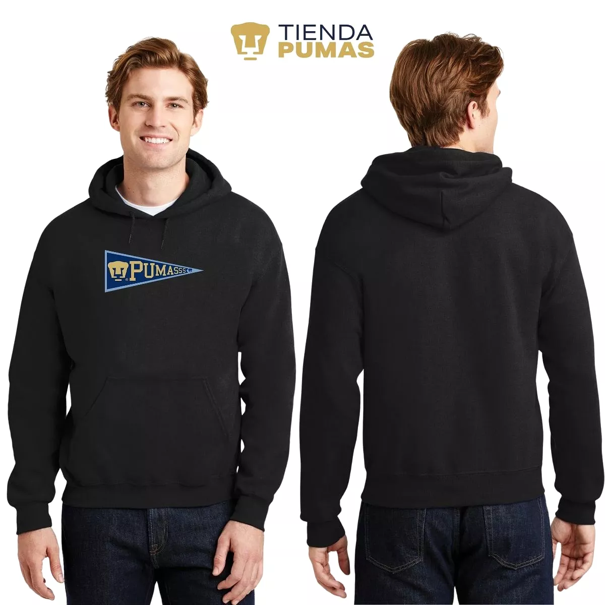 Sudadera Hombre Hoodie Pumas UNAM Banderín