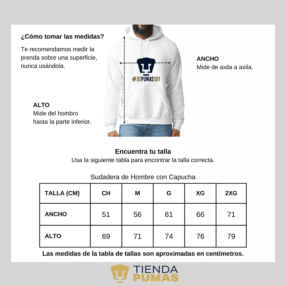 Sudadera Hombre Hoodie Pumas UNAM De Pumas Soy