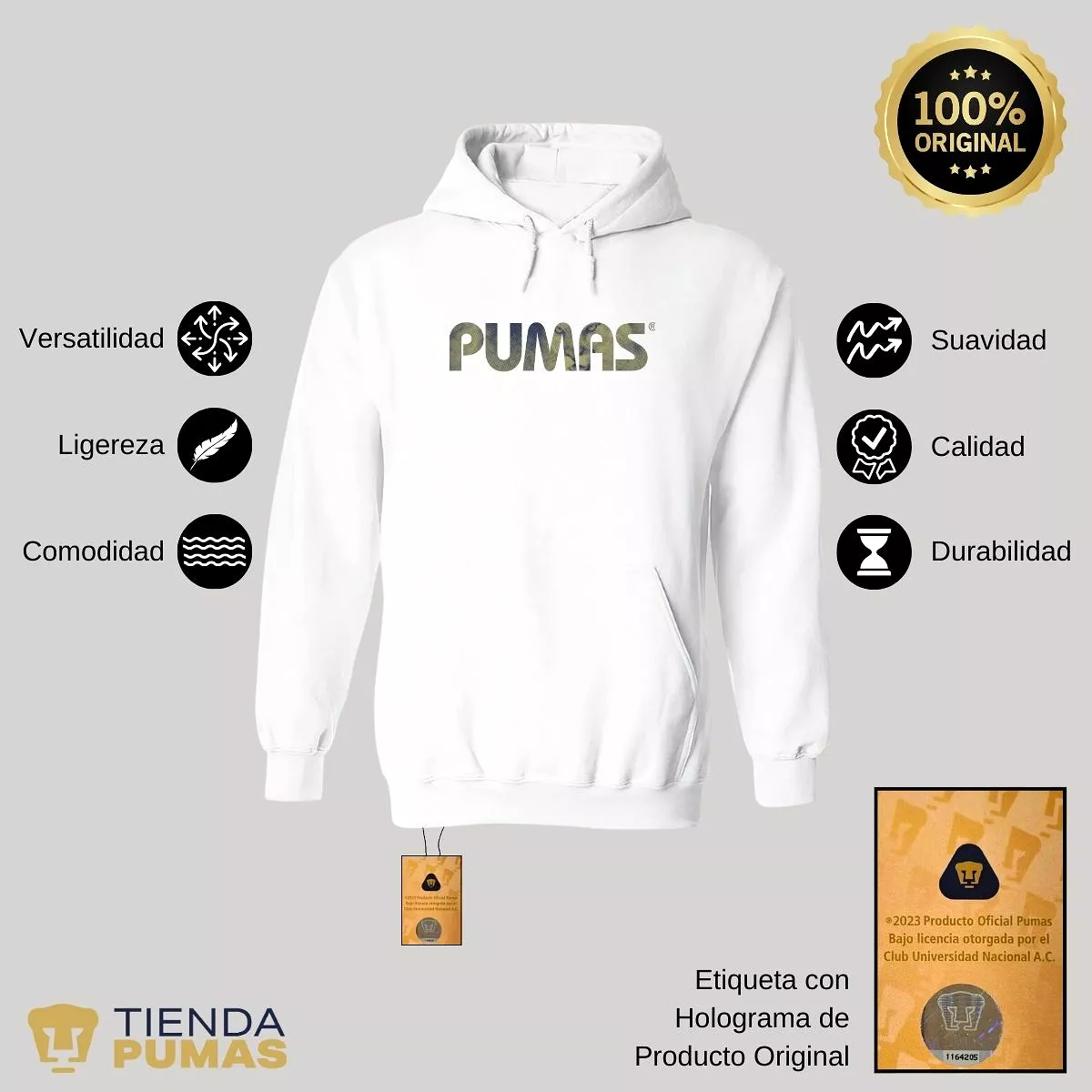 Sudadera Hombre Hoodie Pumas UNAM Fusión