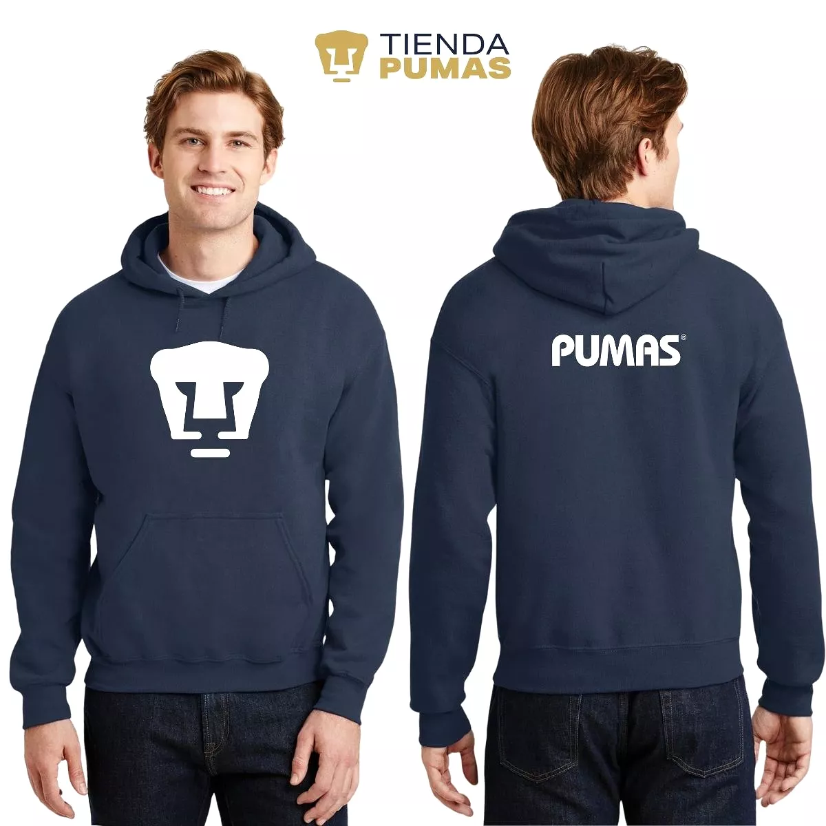 Sudadera Hombre Hoodie Pumas UNAM Logo Monocromatico Vinil