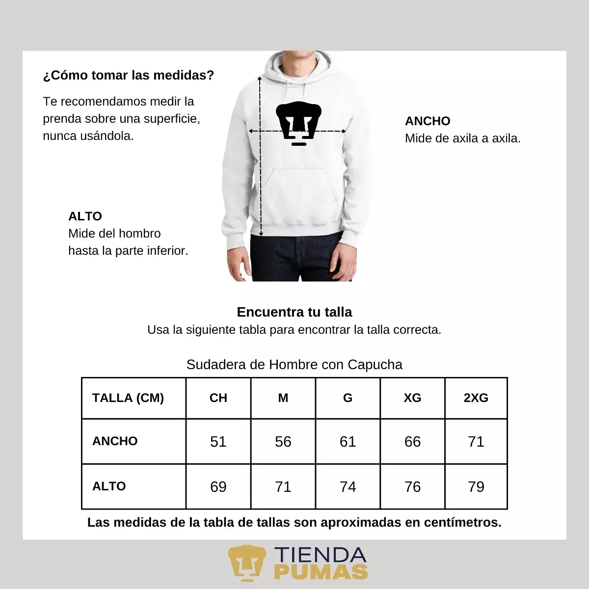 Sudadera Hombre Hoodie Pumas UNAM Logo Monocromatico Vinil