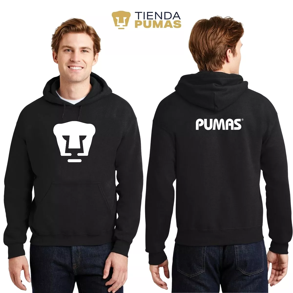 Sudadera Hombre Hoodie Pumas UNAM Logo Monocromatico Vinil