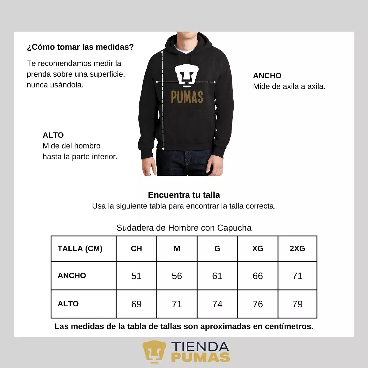 Sudadera Hombre Hoodie Pumas UNAM Logo Pumas