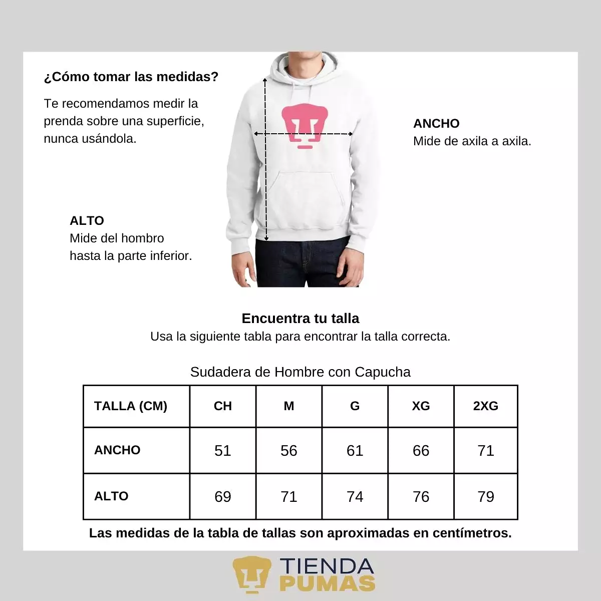 Sudadera Hombre Hoodie Pumas UNAM Logo Rosa Vinil