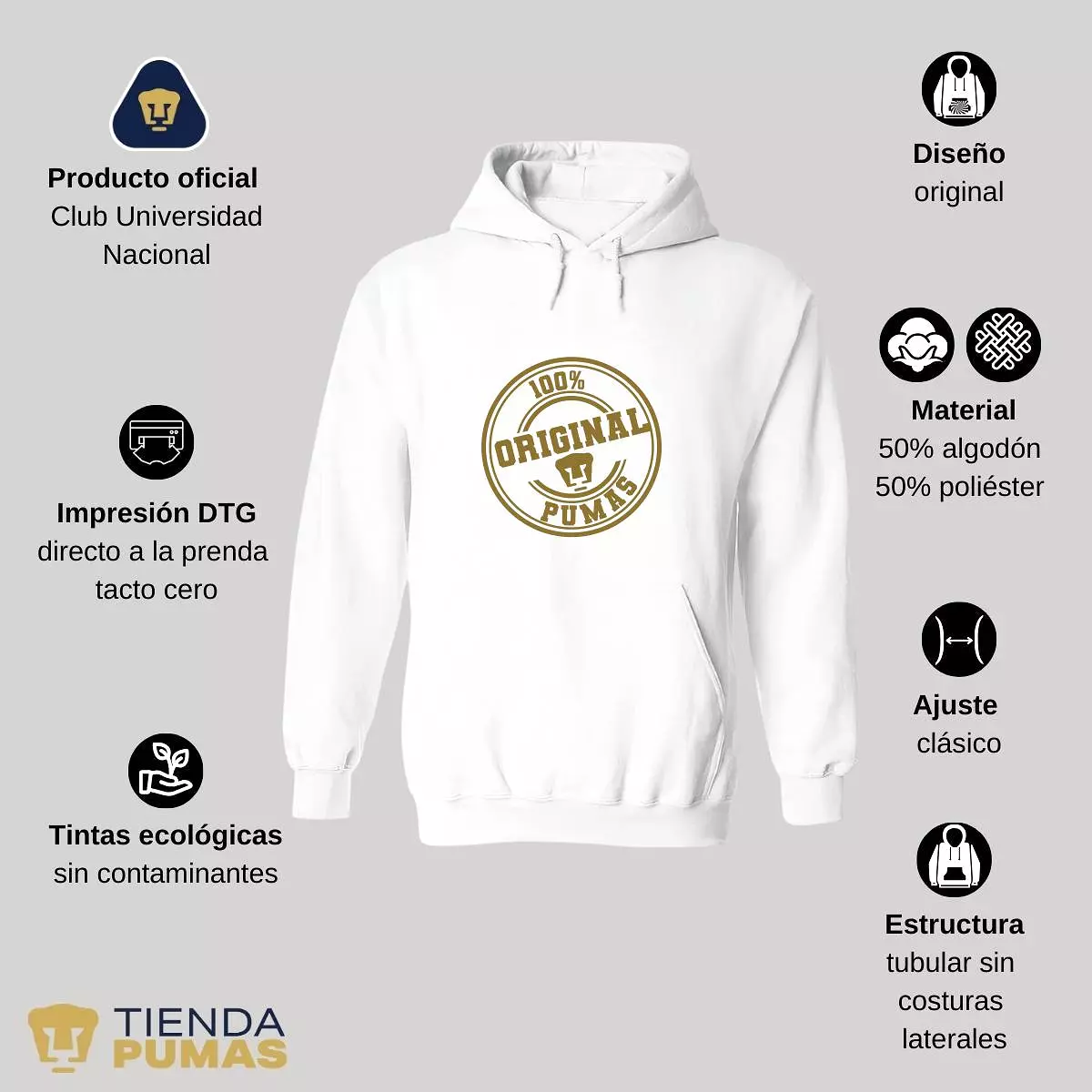 Sudadera Mujer Hoodie  Pumas UNAM 100% Original