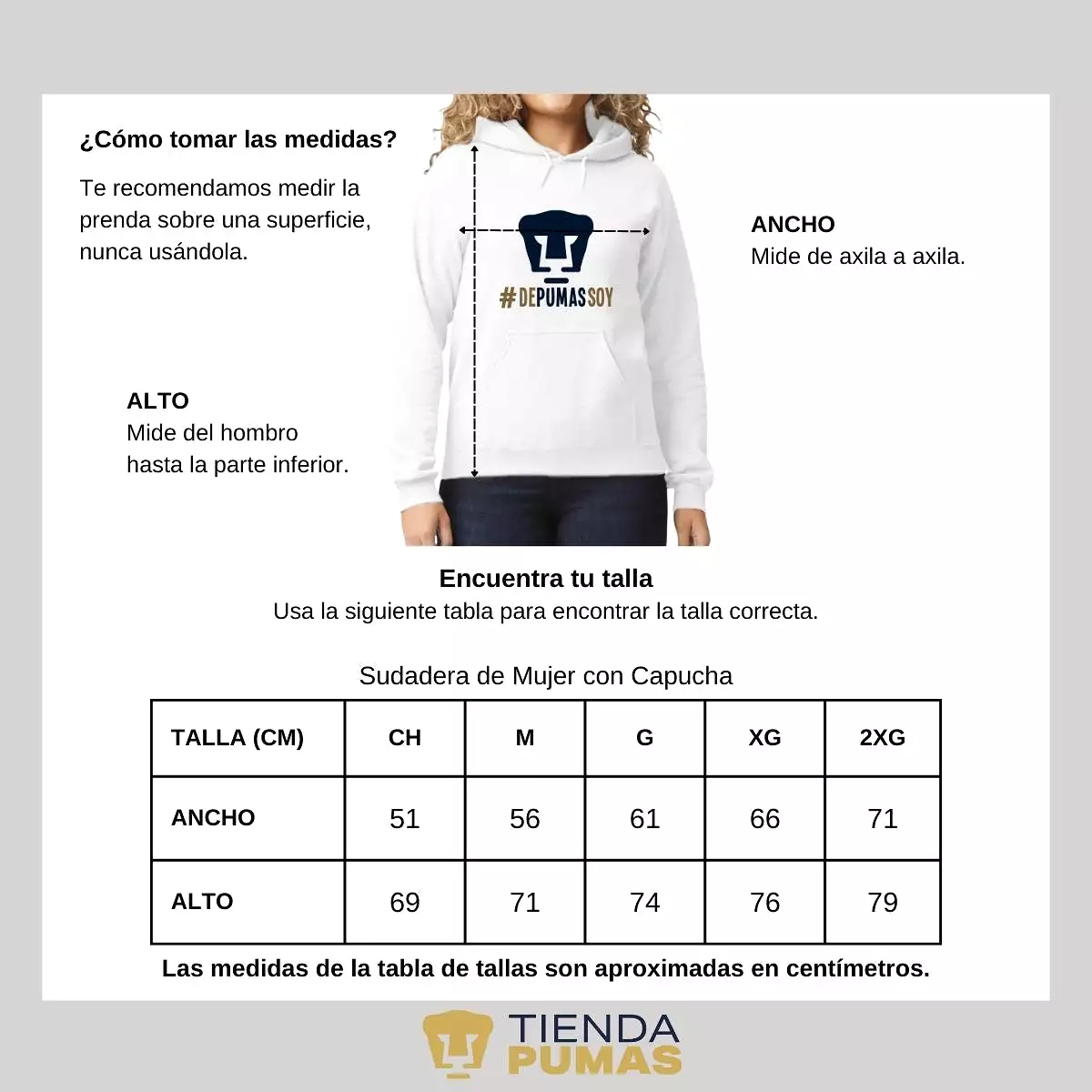 Sudadera Mujer Hoodie Pumas UNAM De Pumas Soy