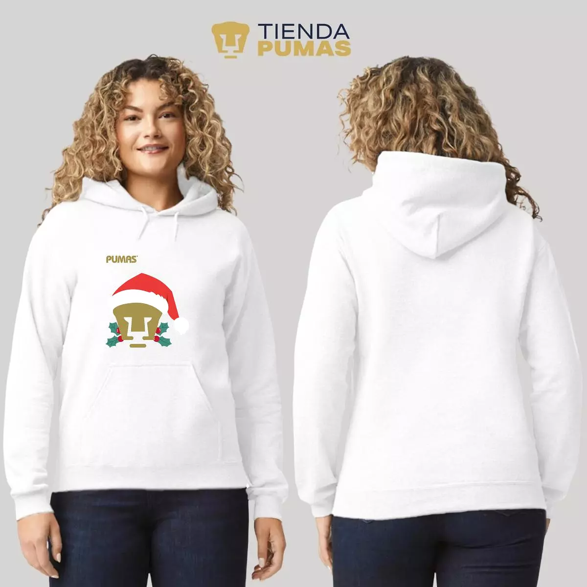 Sudadera Mujer Hoodie  Pumas UNAM Especial Navidad