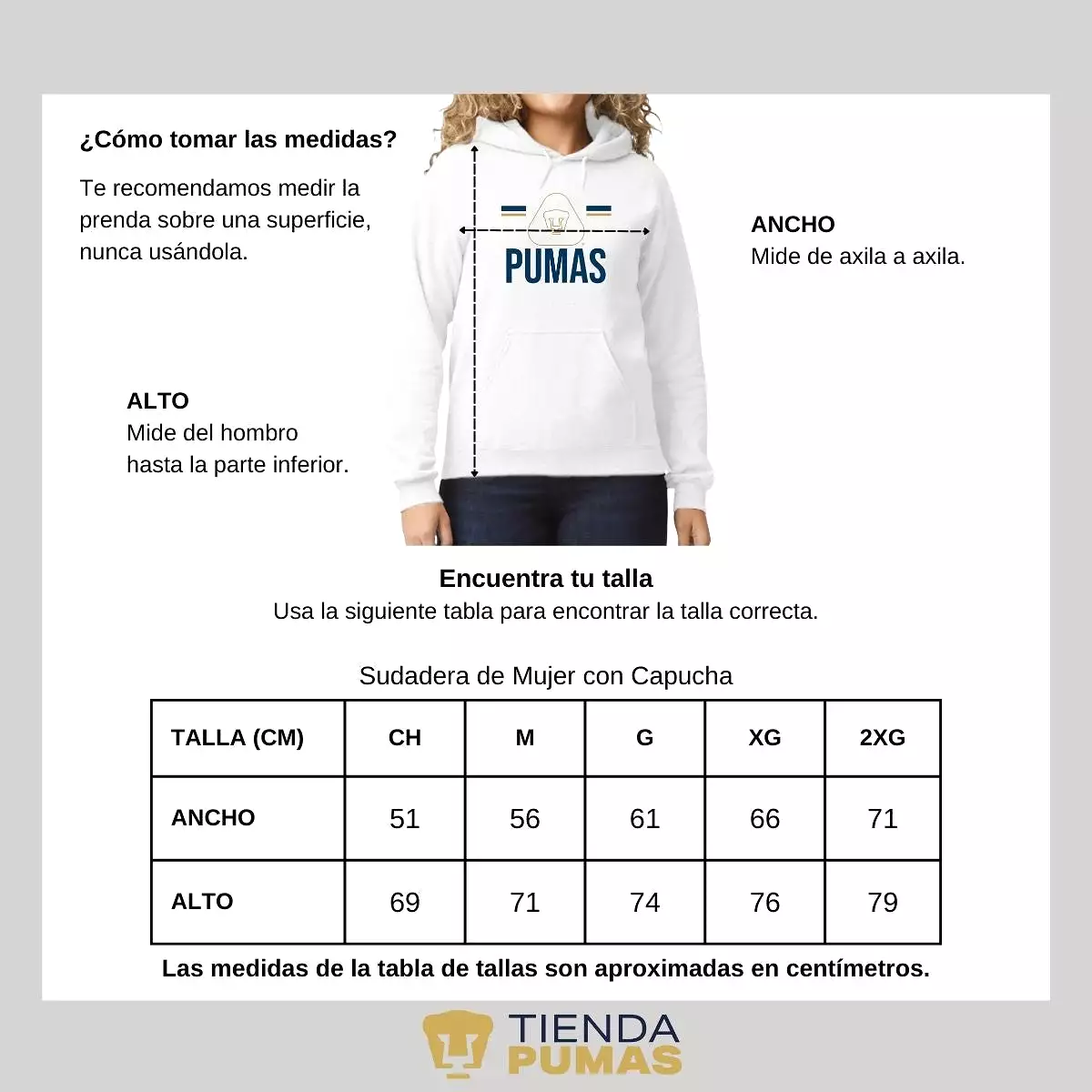 Sudadera Mujer Hoodie Pumas UNAM Insignia