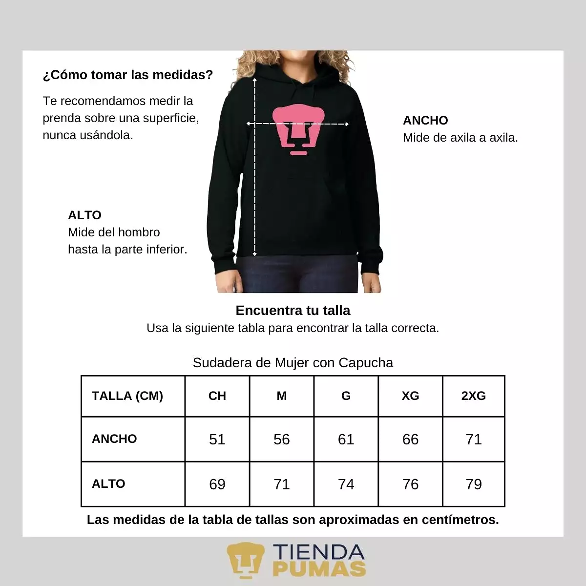 Sudadera Mujer Hoodie Pumas UNAM Logo Rosa Vinil