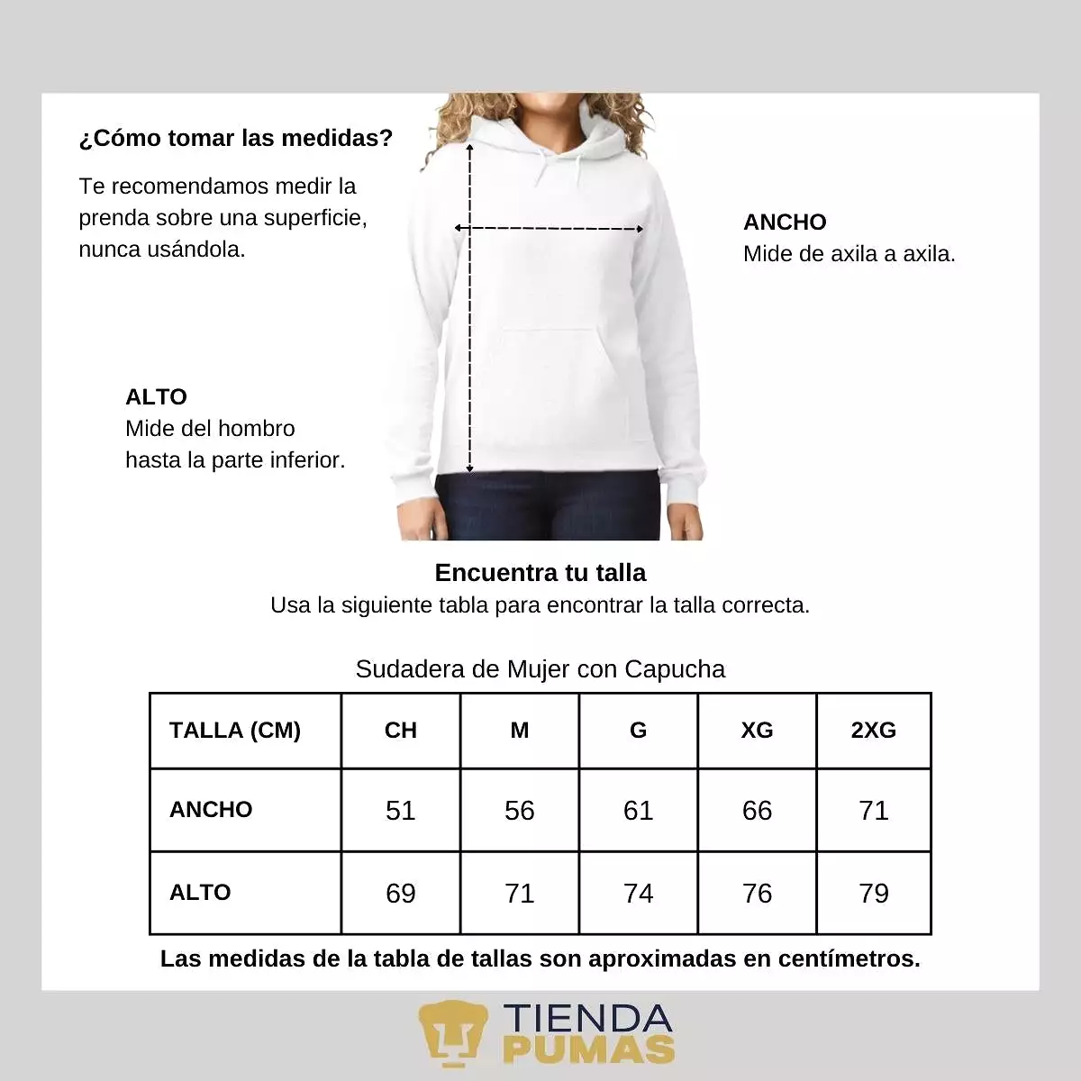 Sudadera Mujer Hoodie  Pumas UNAM Líneas