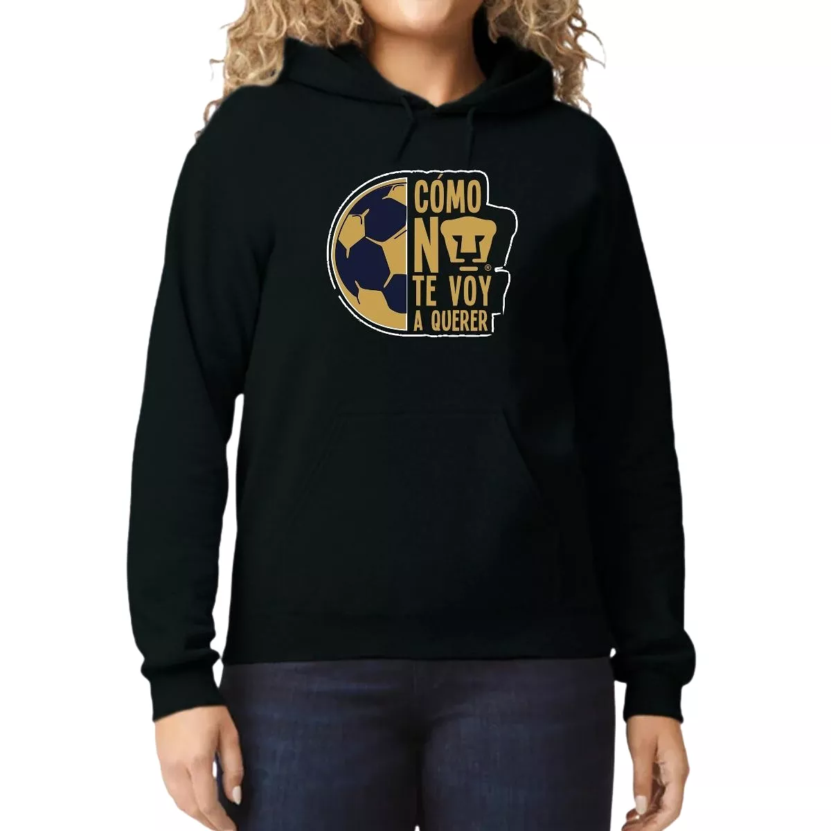 Sudadera Mujer Hoodie Pumas UNAM Medio Balón