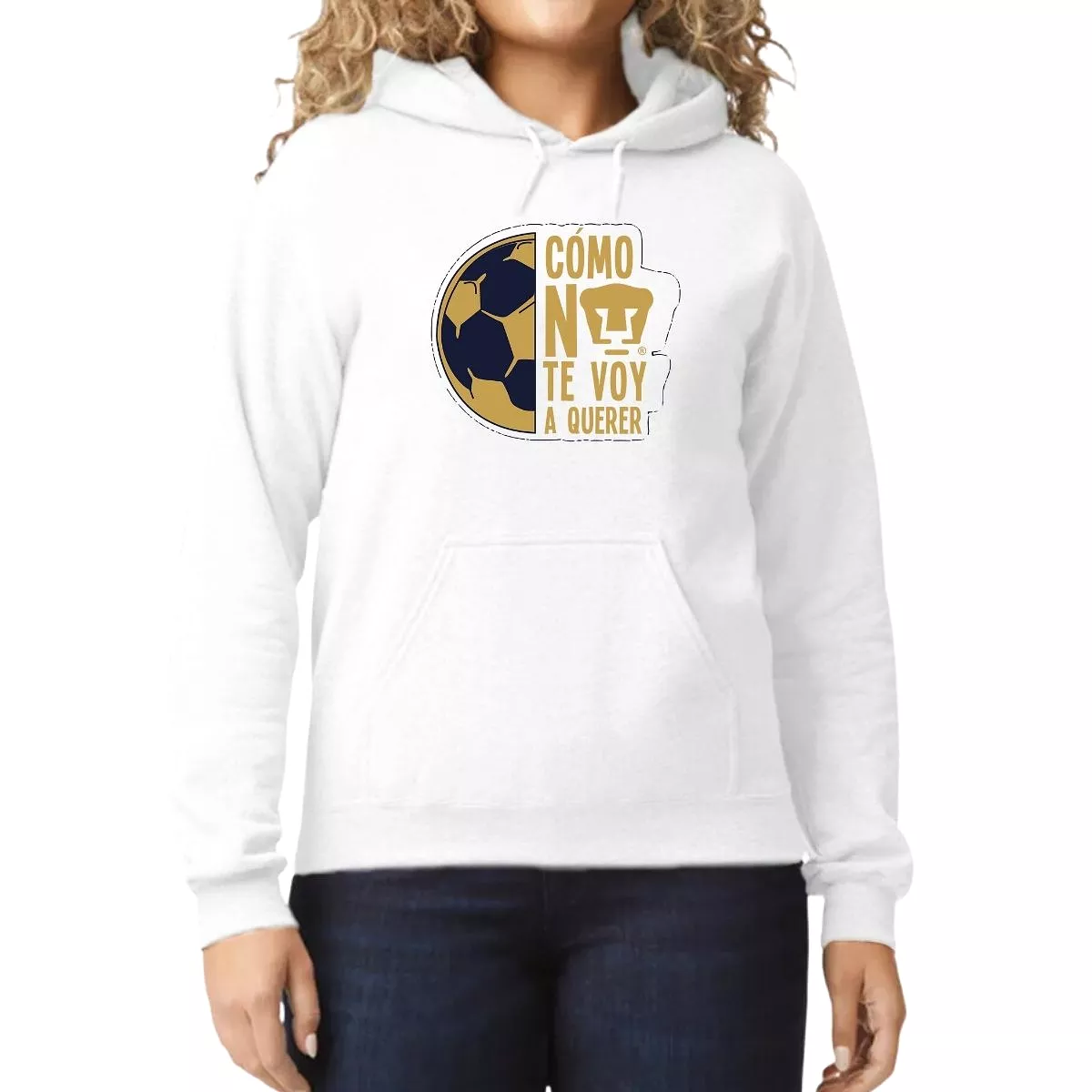 Sudadera Mujer Hoodie Pumas UNAM Medio Balón