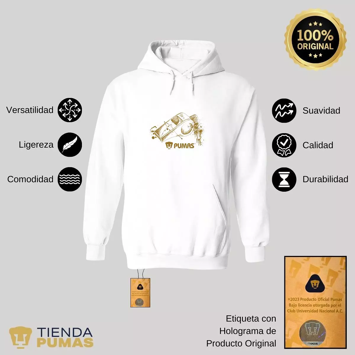 Sudadera Mujer Hoodie  Pumas UNAM árbitro