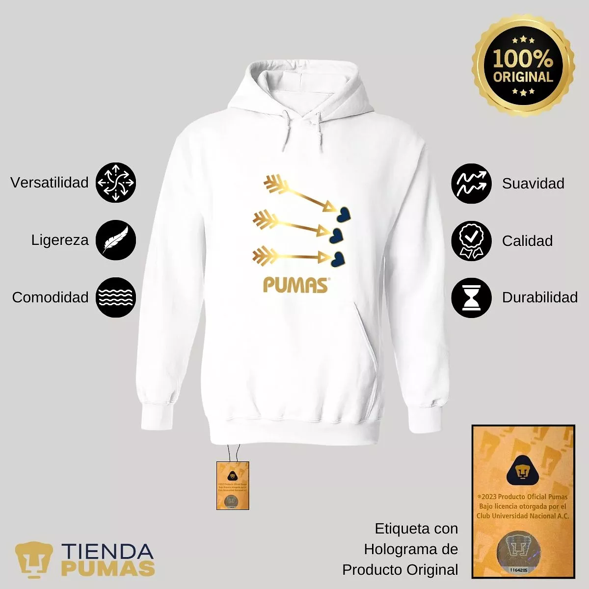 Sudadera para Hombre Hoodie Pumas UNAM Cupido