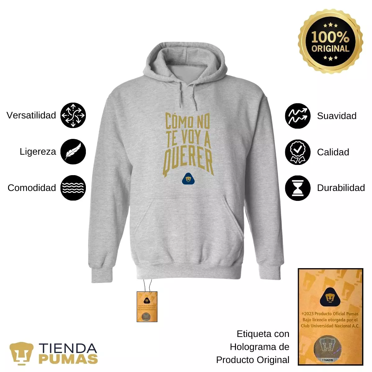 Sudadera para Hombre Hoodie Pumas UNAM Cómo no te voy